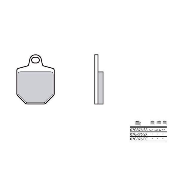 Plaquettes de frein moto Brembo Brembo 07GR76SA m�tal fritt�