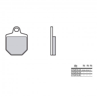 Plaquettes de frein moto Brembo Brembo 07GR76SX métal fritté Plaquettes de frein moto Brembo Brembo 07GR76SX métal fritté
