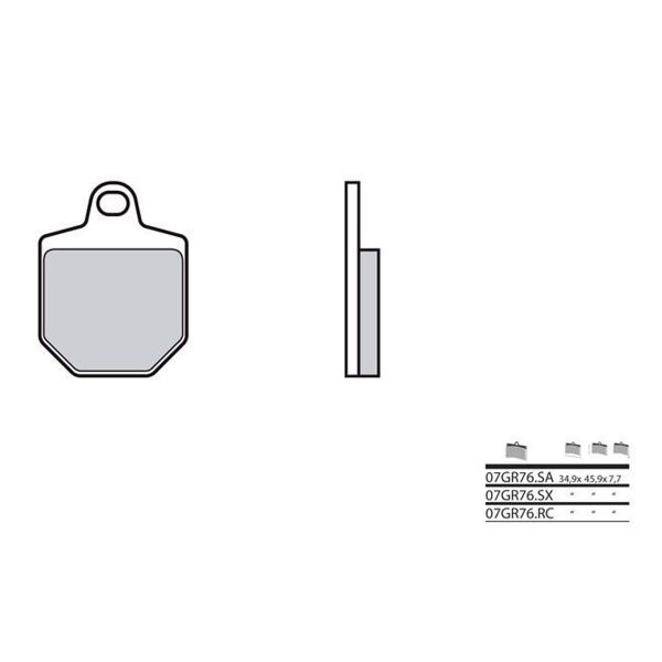 Plaquettes de frein moto Brembo Brembo 07GR76SX mtal fritt