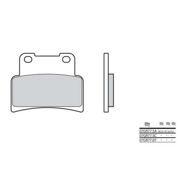 Plaquettes de frein moto Brembo Brembo 07GR77SA métal fritté Plaquettes de frein moto Brembo Brembo 07GR77SA métal fritté