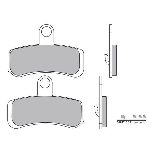 Plaquettes de frein moto Brembo Brembo 07HD15SA métal fritté Plaquettes de frein moto Brembo Brembo 07HD15SA métal fritté