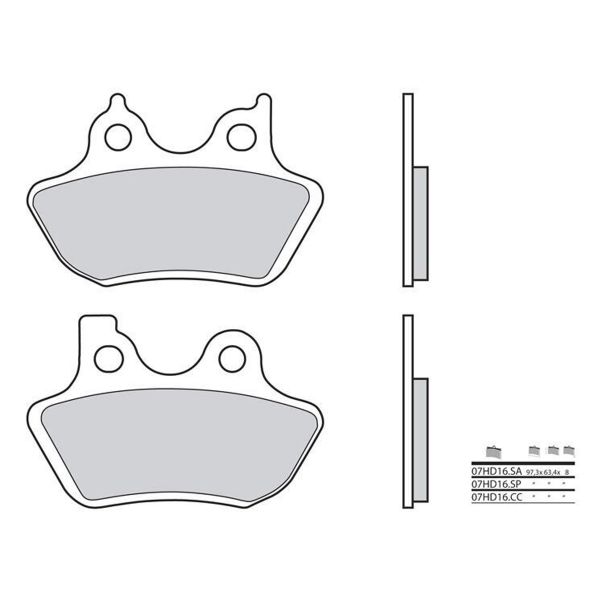 Plaquettes de frein moto Brembo Brembo 07HD16SP m�tal fritt�