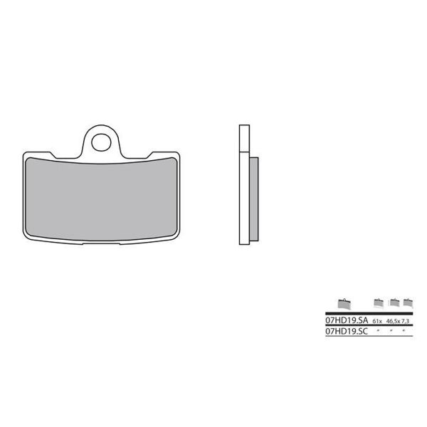 Plaquettes de frein moto Brembo Brembo 07HD19SA métal fritté Plaquettes de frein moto Brembo Brembo 07HD19SA métal fritté
