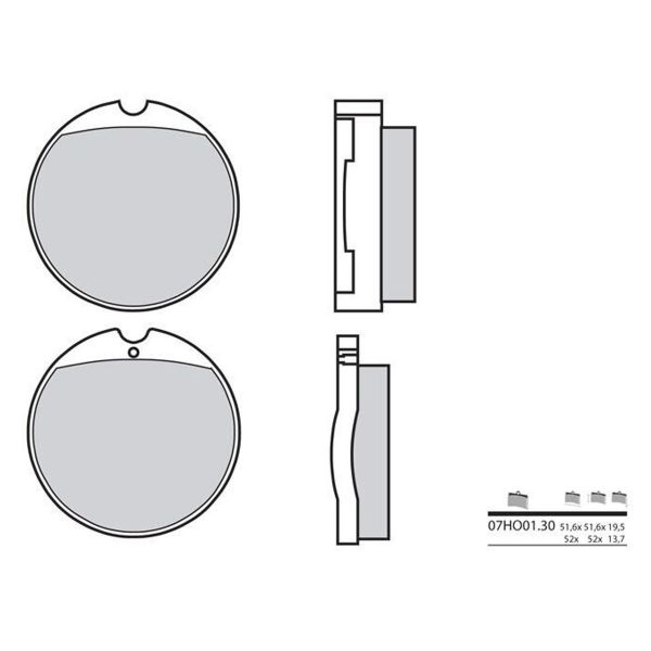 Plaquettes de frein moto Brembo Brembo 07HO0130 organique Plaquettes de frein moto Brembo Brembo 07HO0130 organique