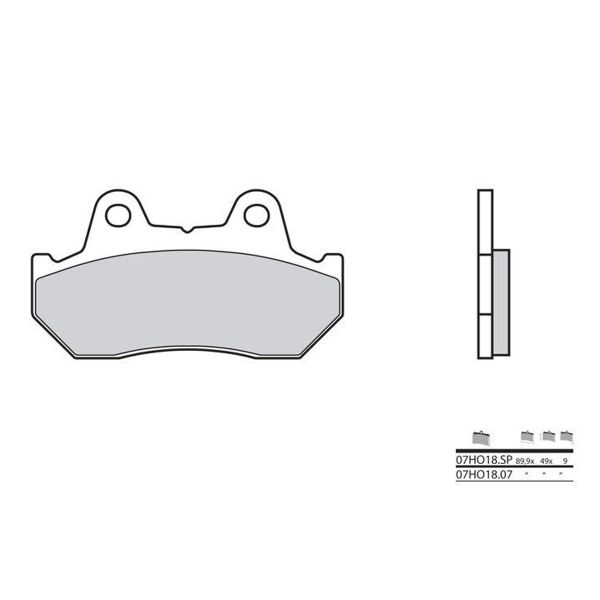 Plaquettes de frein moto Brembo Brembo 07HO1807 organique Plaquettes de frein moto Brembo Brembo 07HO1807 organique