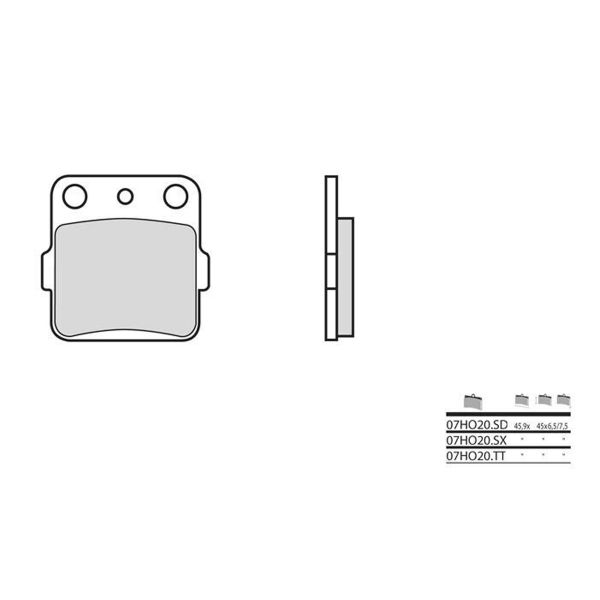 Plaquettes de frein moto Brembo Brembo 07HO20SX m�tal fritt�
