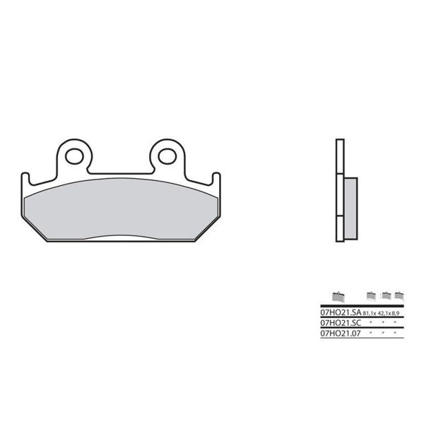 Plaquettes de frein moto Brembo Brembo 07HO2107 organique