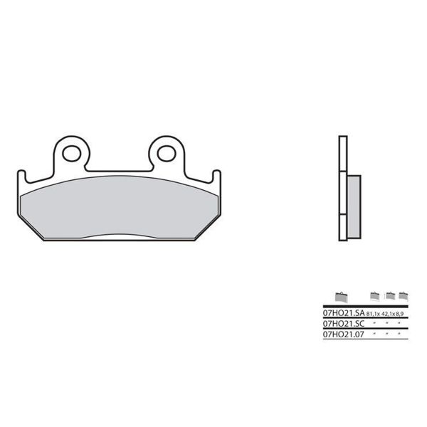 Plaquettes de frein moto Brembo Brembo 07HO21SA mtal fritt