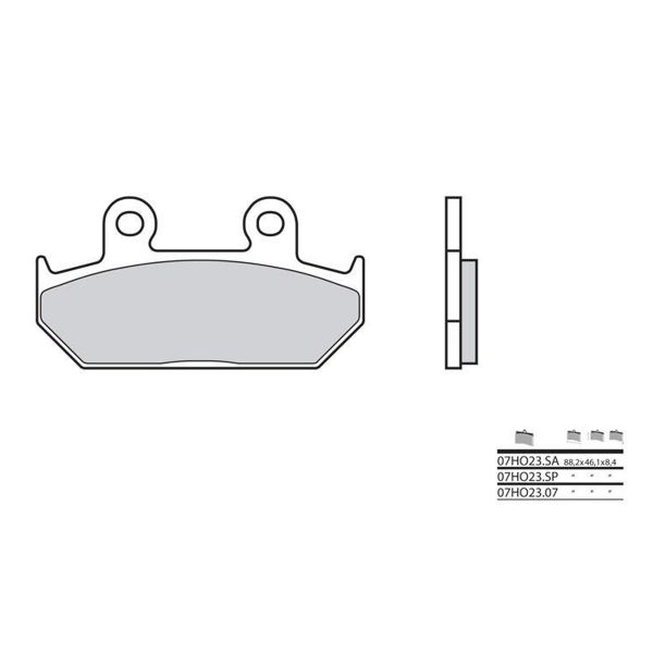 Plaquettes de frein moto Brembo Brembo 07HO23SA métal fritté Plaquettes de frein moto Brembo Brembo 07HO23SA métal fritté
