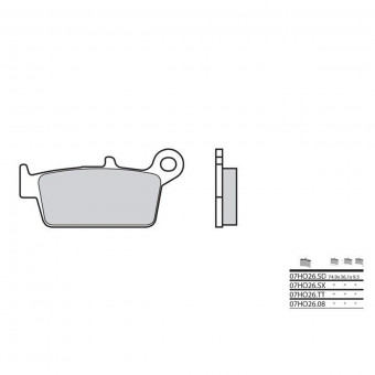 Plaquettes de frein moto Brembo Brembo 07HO26SX métal fritté Plaquettes de frein moto Brembo Brembo 07HO26SX métal fritté