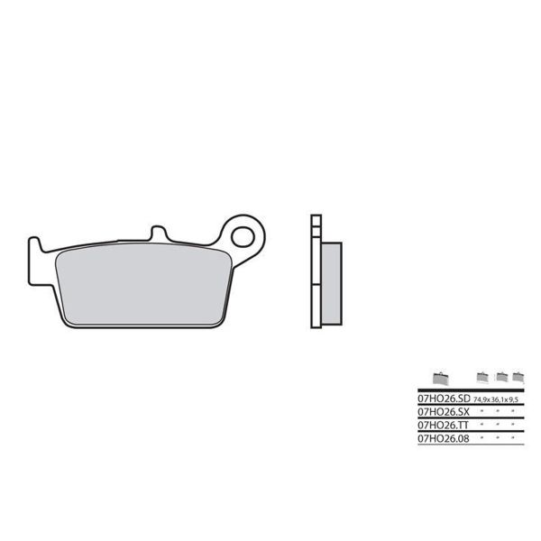 Plaquettes de frein moto Brembo Brembo 07HO26SX métal fritté Plaquettes de frein moto Brembo Brembo 07HO26SX métal fritté