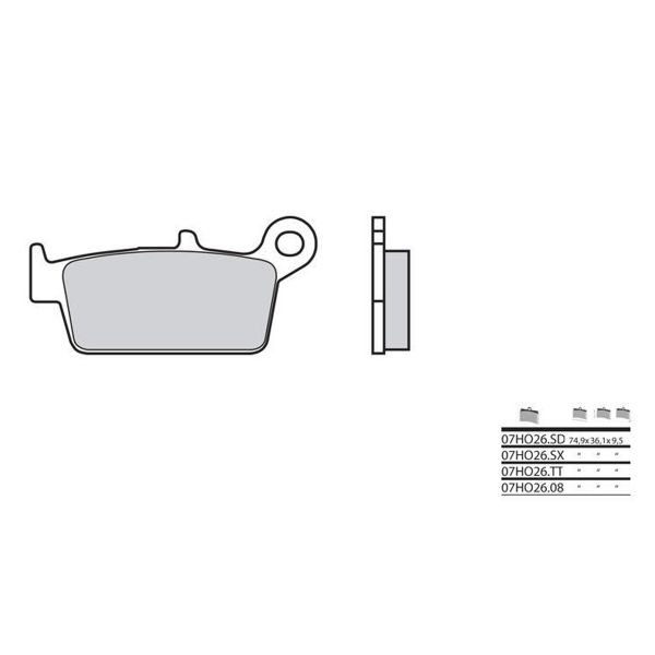 Plaquettes de frein moto Brembo Brembo 07HO26TT carbone c�ramique