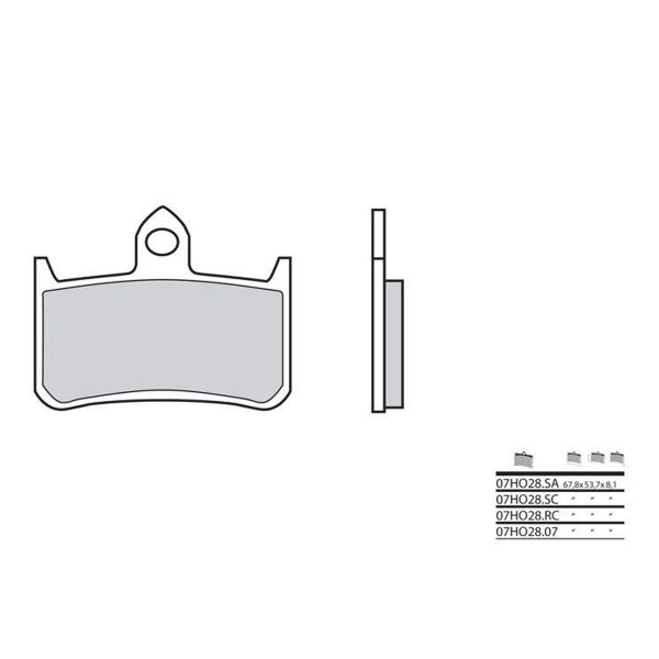 Plaquettes de frein moto Brembo Brembo 07HO2807 organique