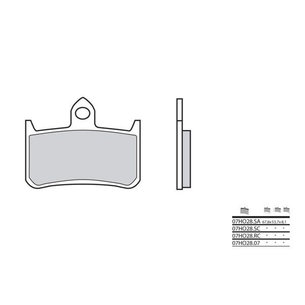 Plaquettes de frein moto Brembo Brembo 07HO28RC racing carbone