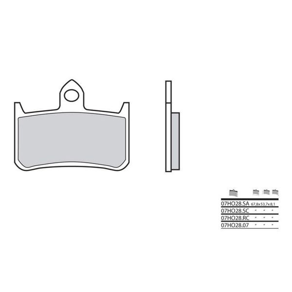 Plaquettes de frein moto Brembo Brembo 07HO28SA mtal fritt