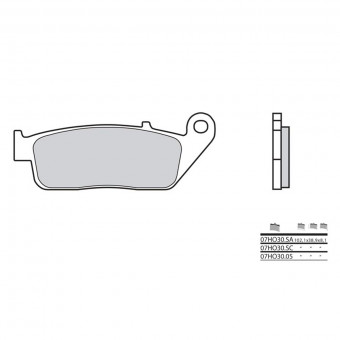 Plaquettes de frein moto Brembo Brembo 07HO30LA métal fritté Plaquettes de frein moto Brembo Brembo 07HO30LA métal fritté