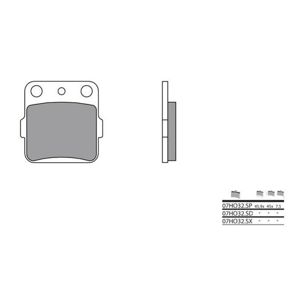 Plaquettes de frein moto Brembo Brembo 07HO32SD mtal fritt