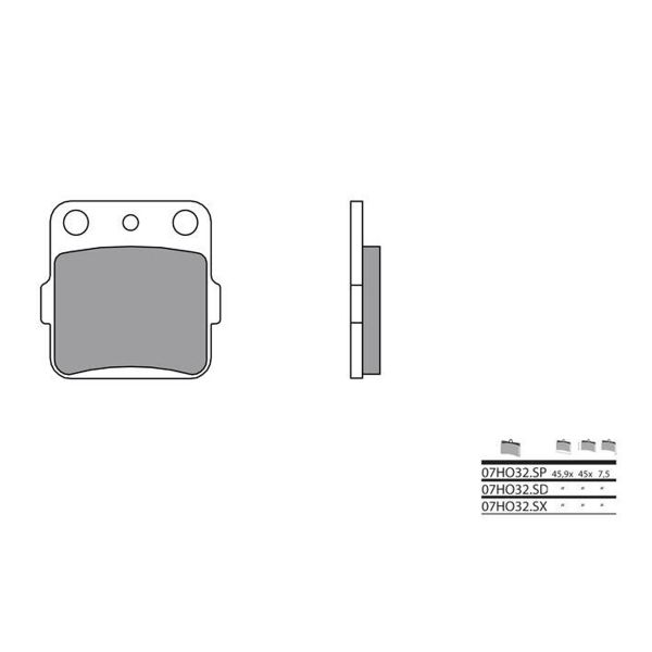 Plaquettes de frein moto Brembo Brembo 07HO32SX mtal fritt