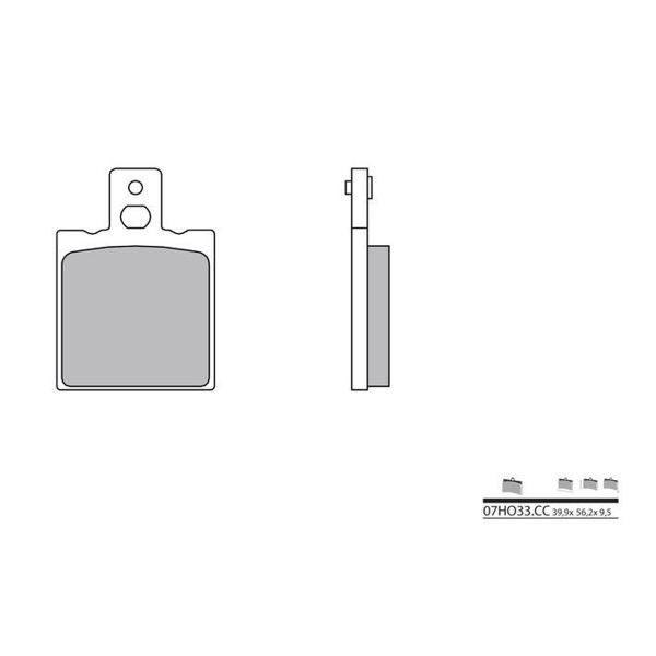 Plaquettes de frein moto Brembo Brembo 07HO33CC carbone cramique