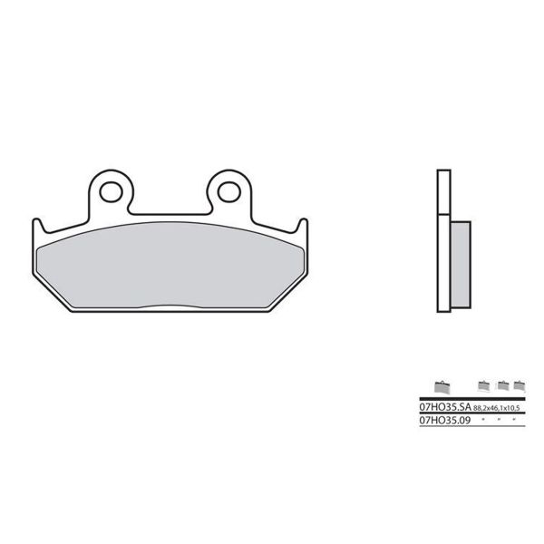 Plaquettes de frein moto Brembo Brembo 07HO3509 organique Plaquettes de frein moto Brembo Brembo 07HO3509 organique