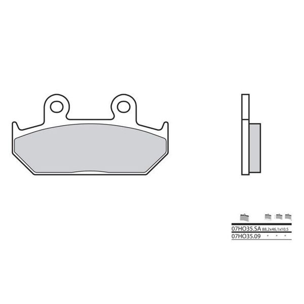 Plaquettes de frein moto Brembo Brembo 07HO35SA métal fritté Plaquettes de frein moto Brembo Brembo 07HO35SA métal fritté