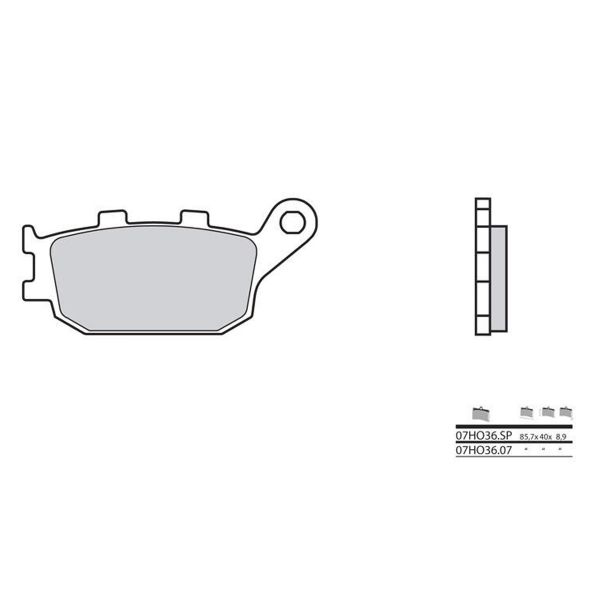 Plaquettes de frein moto Brembo Brembo 07HO36SP mtal fritt