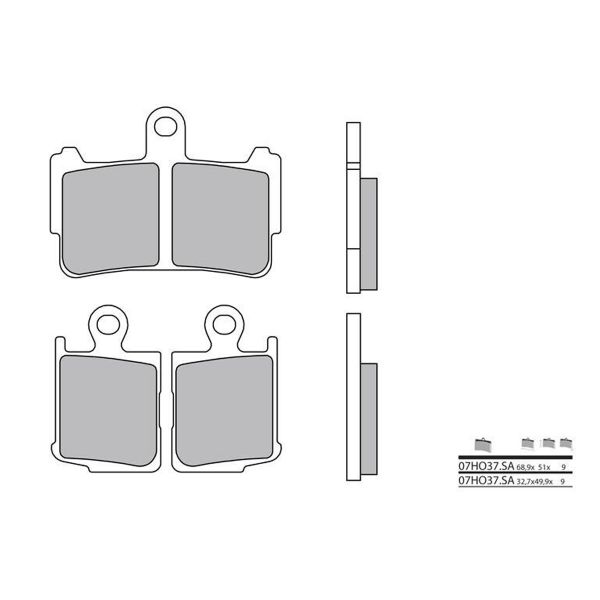 Plaquettes de frein moto Brembo Brembo 07HO37SA mtal fritt