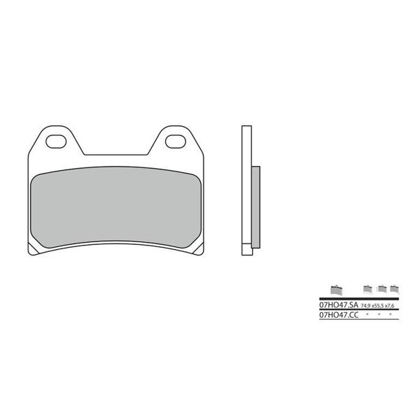 Plaquettes de frein moto Brembo Brembo 07HO47CC carbone cramique