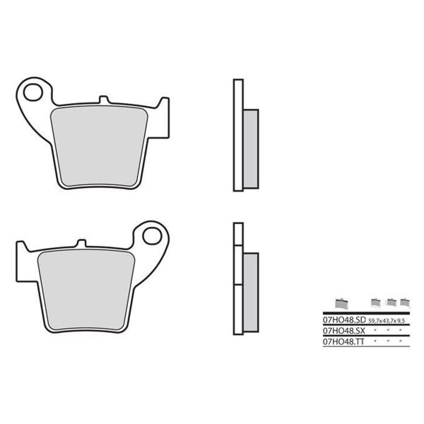 Plaquettes de frein moto Brembo Brembo 07HO48SX mtal fritt