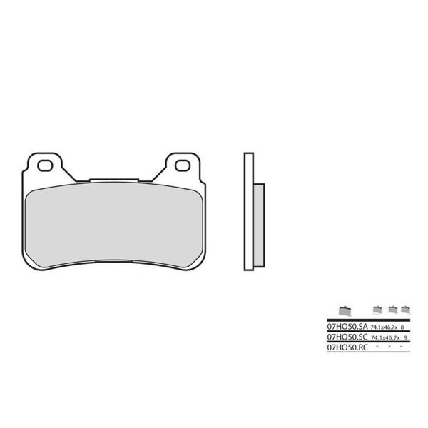 Plaquettes de frein moto Brembo Brembo 07HO50SA métal fritté Plaquettes de frein moto Brembo Brembo 07HO50SA métal fritté