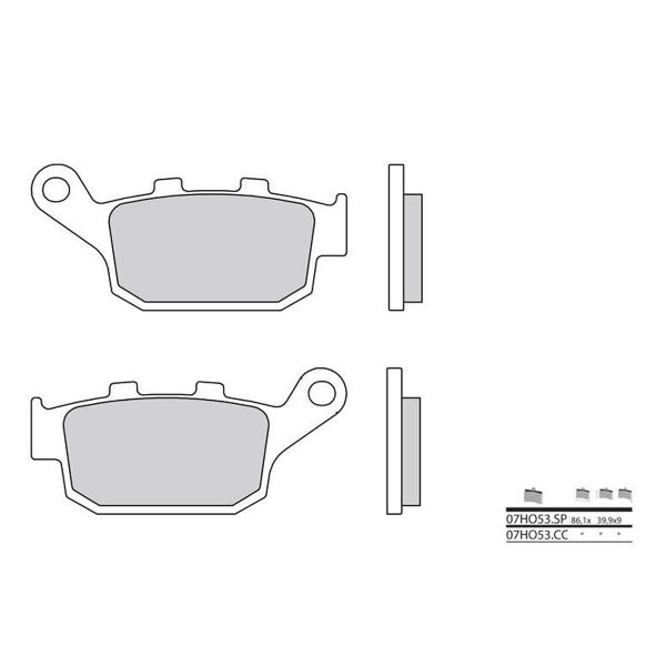Plaquettes de frein moto Brembo Brembo 07HO53CC carbone cramique