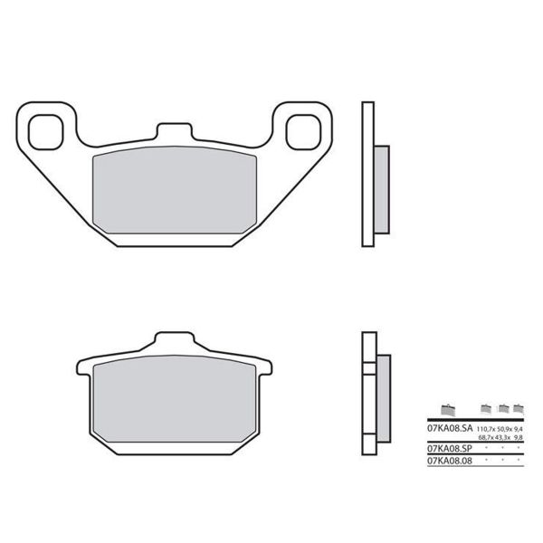 Plaquettes de frein moto Brembo Brembo 07KA0808 organique