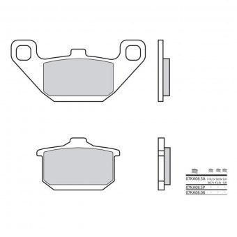 Plaquettes de frein moto Brembo Brembo 07KA08SA métal fritté Plaquettes de frein moto Brembo Brembo 07KA08SA métal fritté