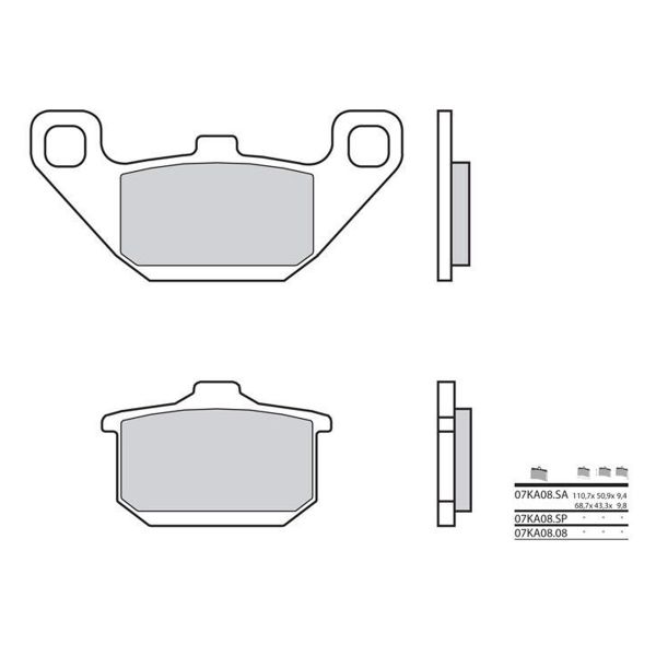 Plaquettes de frein moto Brembo Brembo 07KA08SA mtal fritt