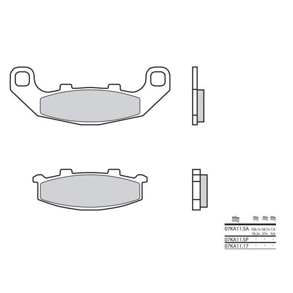 Plaquettes de frein moto Brembo Brembo 07KA11SA métal fritté Plaquettes de frein moto Brembo Brembo 07KA11SA métal fritté