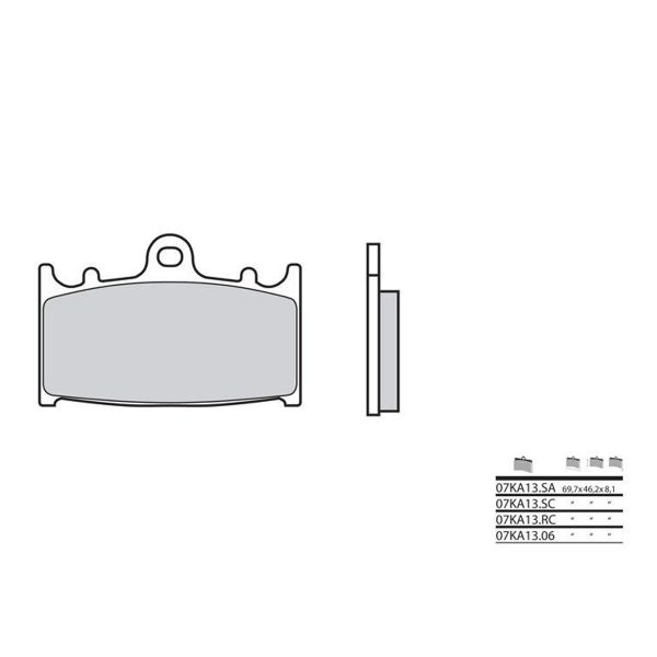 Plaquettes de frein moto Brembo Brembo 07KA13RC racing carbone