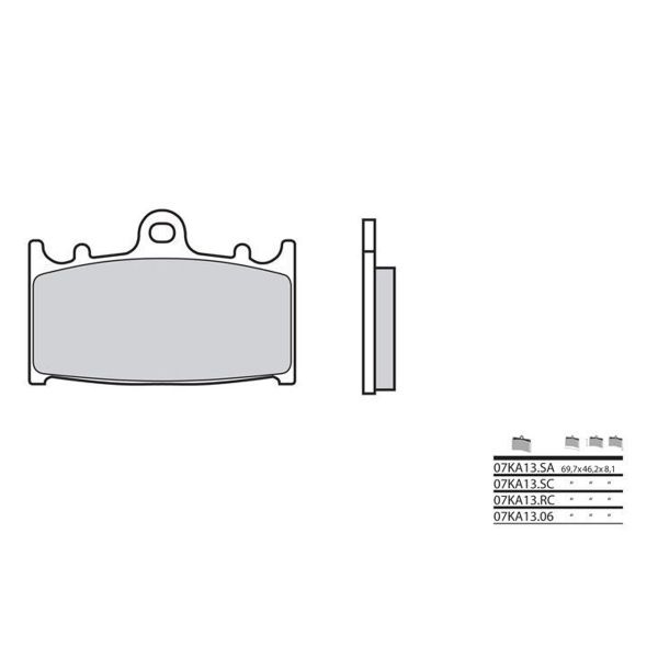 Plaquettes de frein moto Brembo Brembo 07KA13SC m�tal fritt�