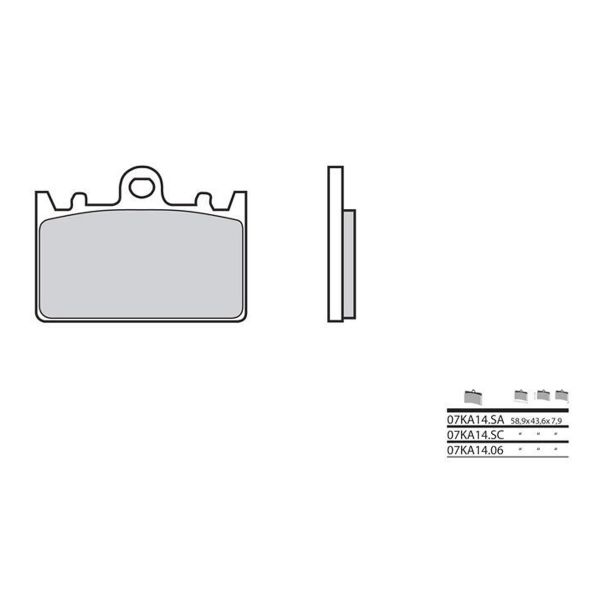Plaquettes de frein moto Brembo Brembo 07KA14SA mtal fritt