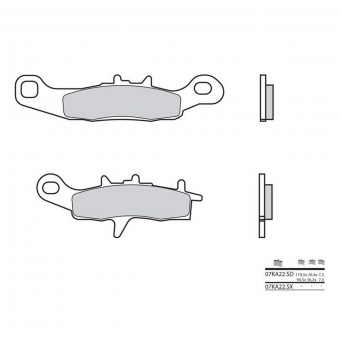 Plaquettes de frein moto Brembo Brembo 07KA22SX métal fritté Plaquettes de frein moto Brembo Brembo 07KA22SX métal fritté