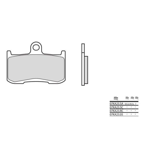 Plaquettes de frein moto Brembo Brembo 07KA2305 organique