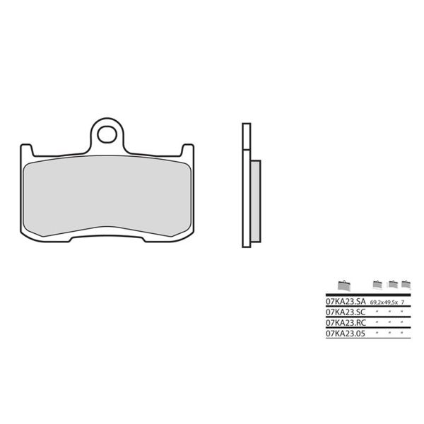 Plaquettes de frein moto Brembo Brembo 07KA23LA métal fritté Plaquettes de frein moto Brembo Brembo 07KA23LA métal fritté