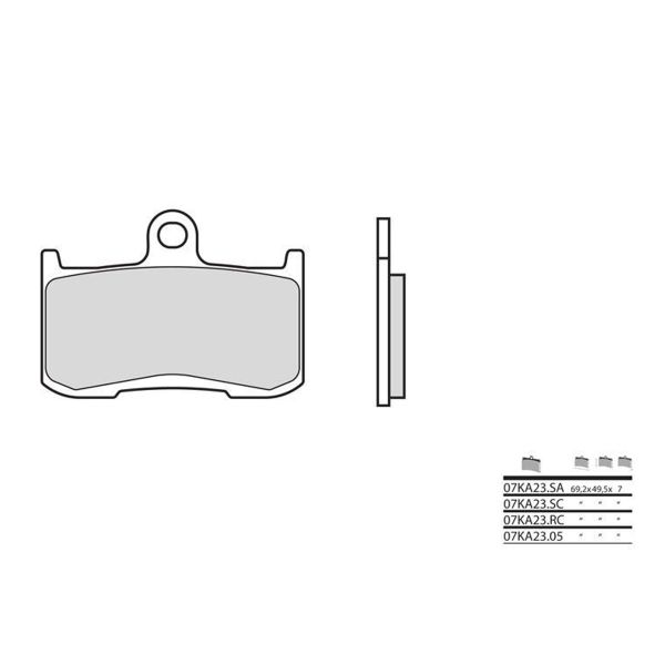 Plaquettes de frein moto Brembo Brembo 07KA23SA métal fritté Plaquettes de frein moto Brembo Brembo 07KA23SA métal fritté
