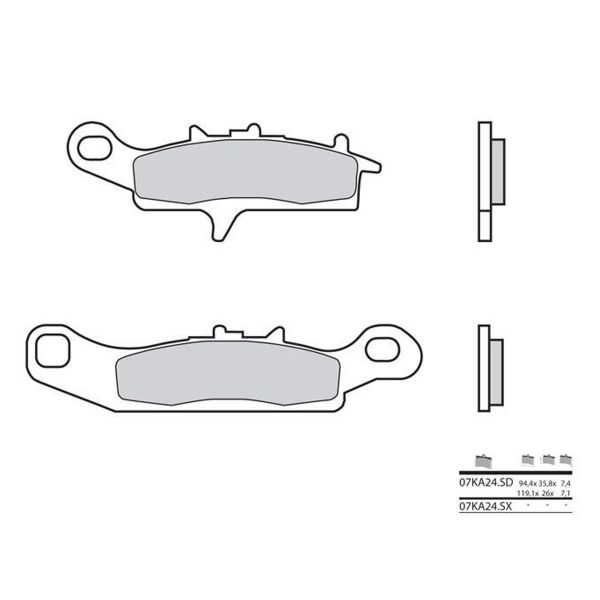 Plaquettes de frein moto Brembo Brembo 07KA24SX mtal fritt