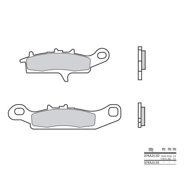 Plaquettes de frein moto Brembo Brembo 07KA25SX mtal fritt