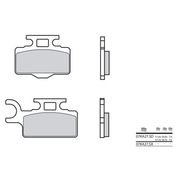 Plaquettes de frein moto Brembo Brembo 07KA27SX mtal fritt