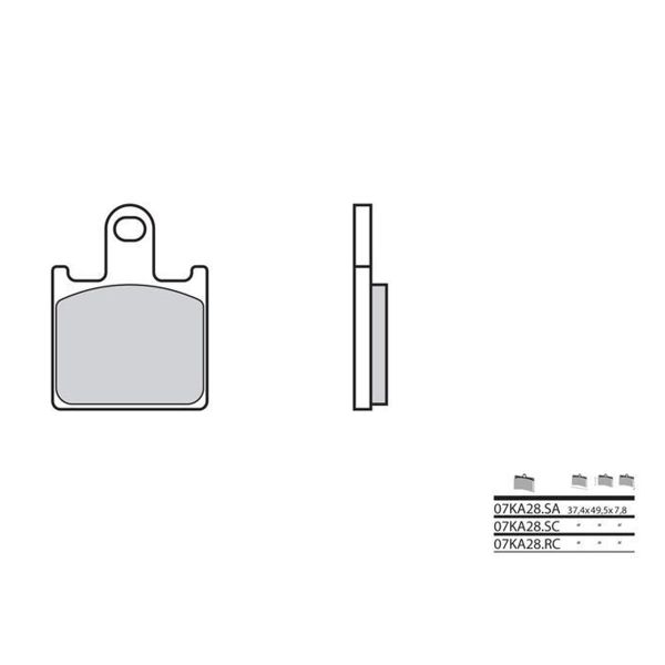 Plaquettes de frein moto Brembo Brembo 07KA28RC racing carbone