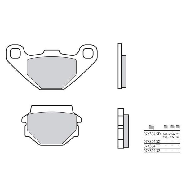 Plaquettes de frein moto Brembo Brembo 07KS04SD métal fritté Plaquettes de frein moto Brembo Brembo 07KS04SD métal fritté