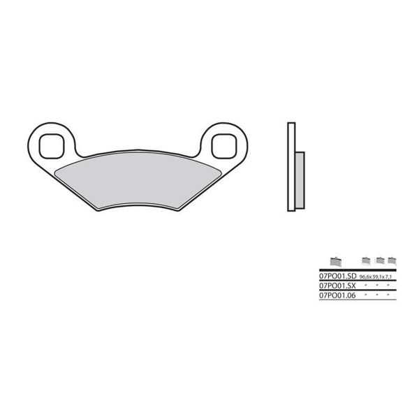 Plaquettes de frein moto Brembo Brembo 07PO01SD mtal fritt