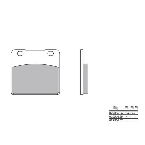 Plaquettes de frein moto Brembo Brembo 07SU0607 organique