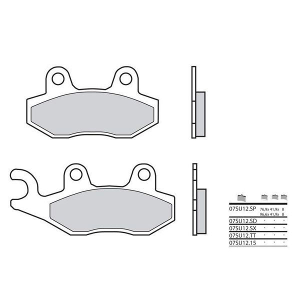 Plaquettes de frein moto Brembo Brembo 07SU12SD métal fritté Plaquettes de frein moto Brembo Brembo 07SU12SD métal fritté
